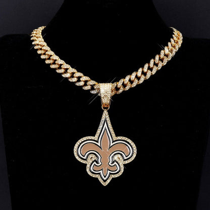 American teams logo specific crystal Diamond effect chains-Golden Chains for fans