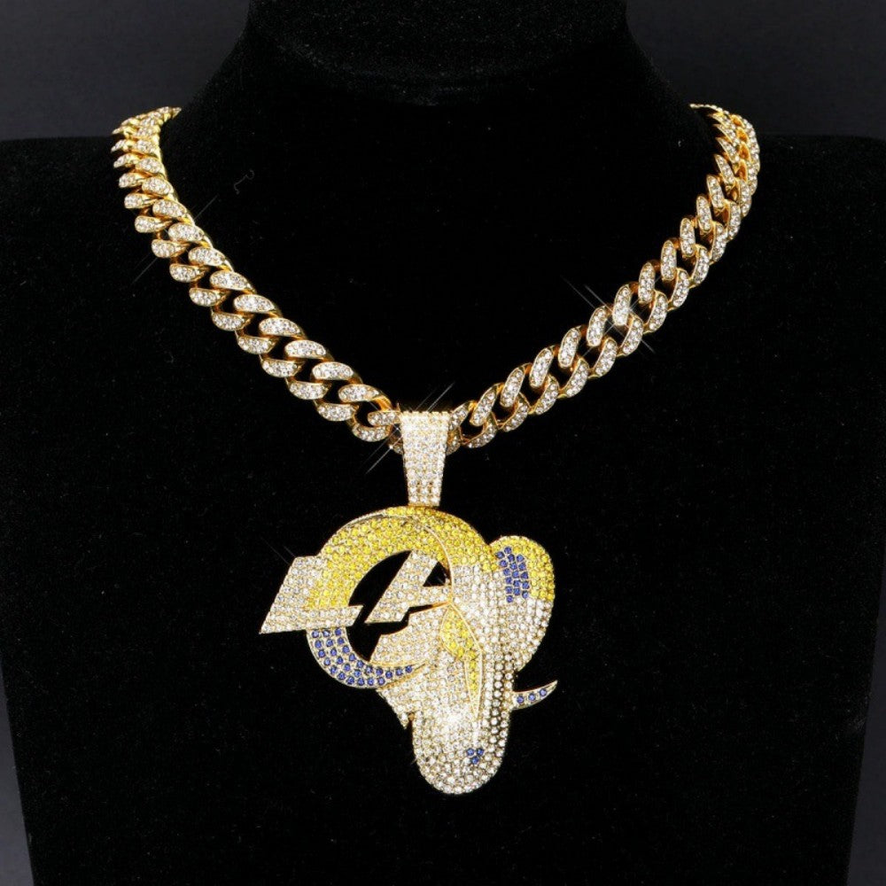 American teams logo specific crystal Diamond effect chains-Golden Chains for fans