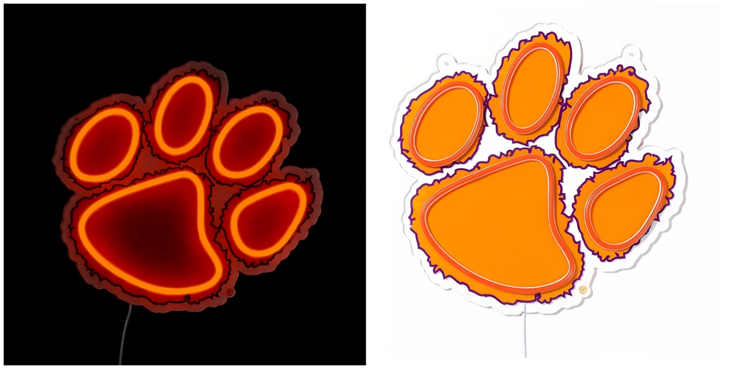 NCAA University football team logo Led lighting up neon sign Chains for fans