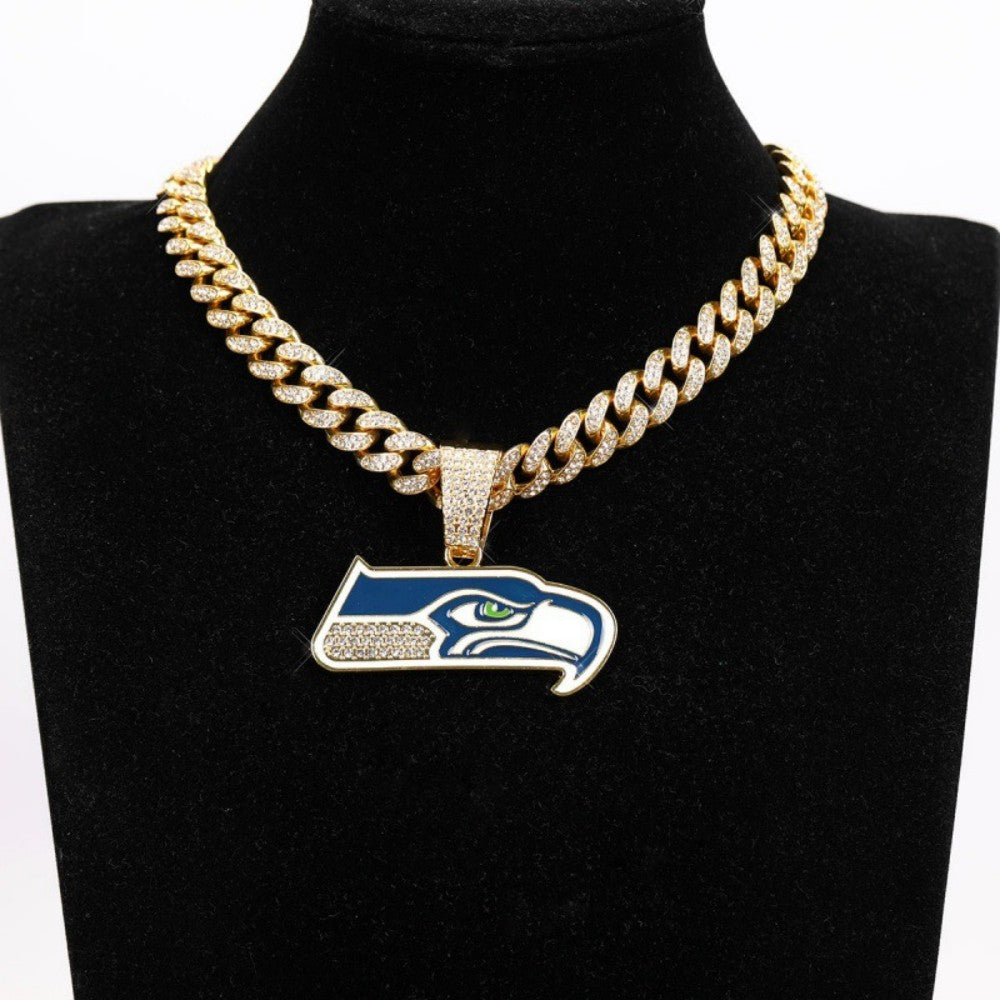 American teams logo specific crystal Diamond effect chains-Golden Chains for fans
