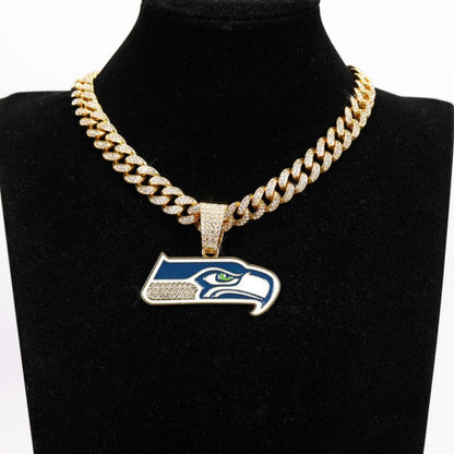 American teams logo specific crystal Diamond effect chains-Golden Chains for fans