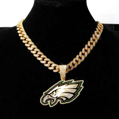 American teams logo specific crystal Diamond effect chains-Golden Chains for fans