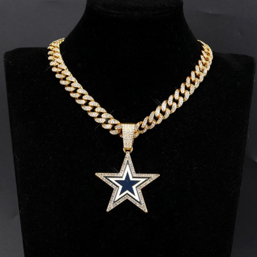 American teams logo specific crystal Diamond effect chains-Golden Chains for fans