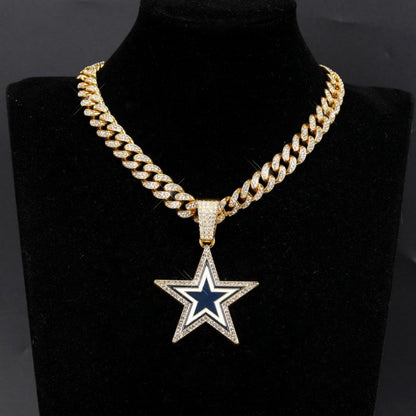 American teams logo specific crystal Diamond effect chains-Golden Chains for fans