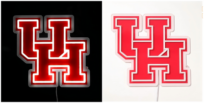 NCAA University football team logo Led lighting up neon sign Chains for fans