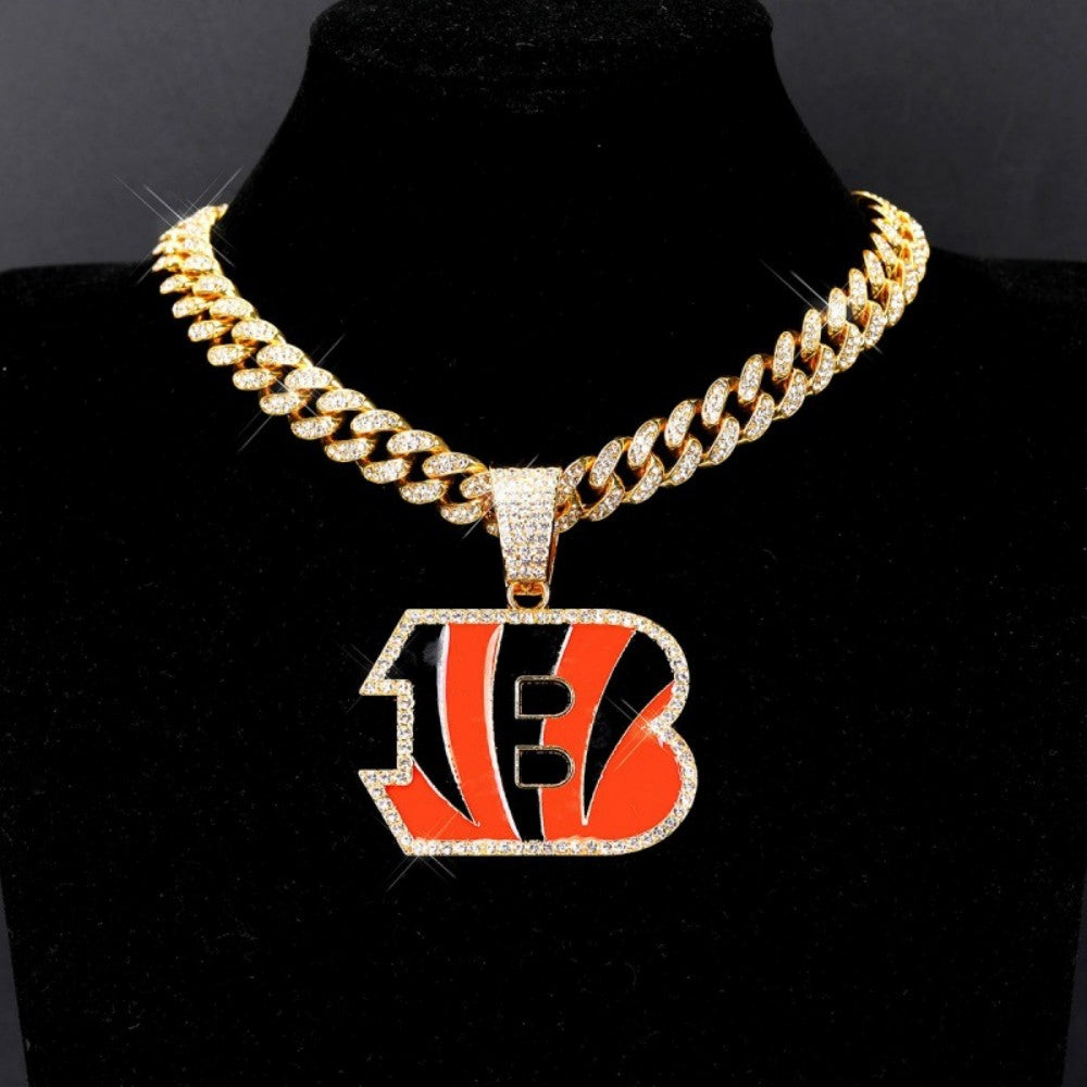 American teams logo specific crystal Diamond effect chains-Golden Chains for fans