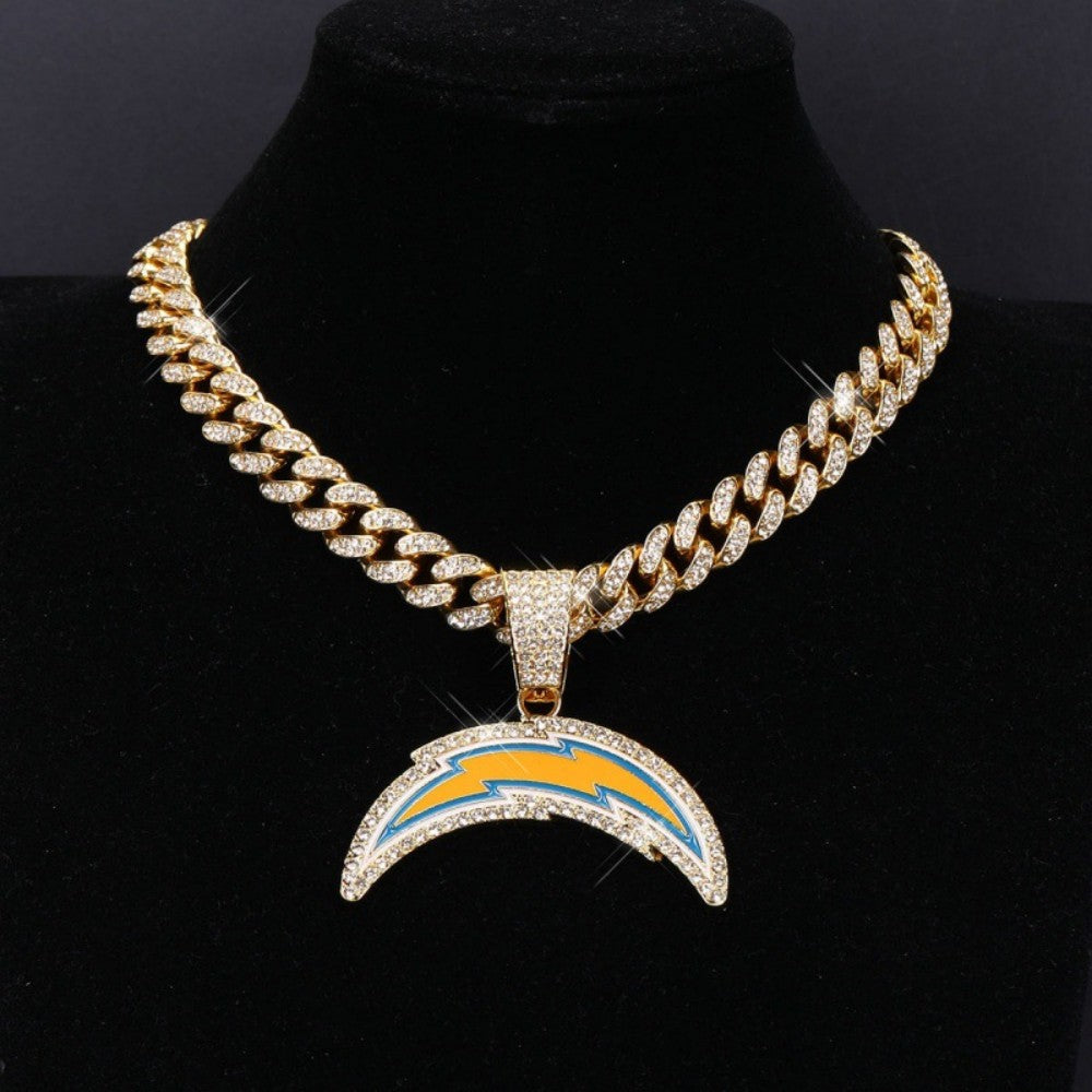 American teams logo specific crystal Diamond effect chains-Golden Chains for fans