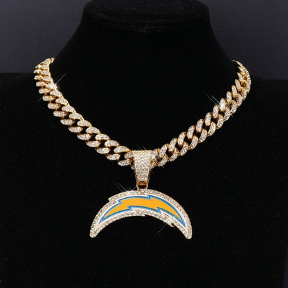 American teams logo specific crystal Diamond effect chains-Golden Chains for fans