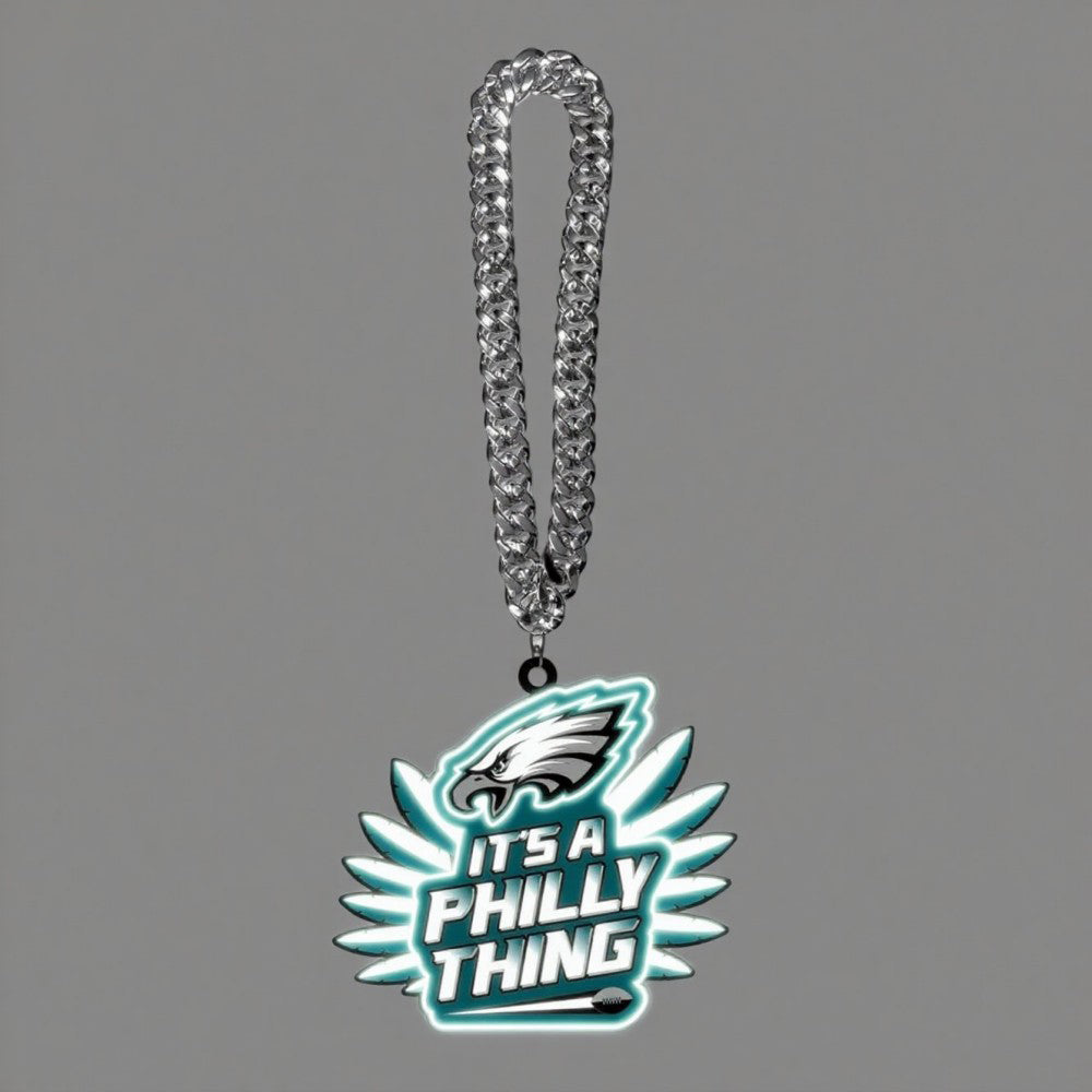 Showing off your passions for American football Led Team logo chains UV printed lighting up sign including necklace Chains for fans