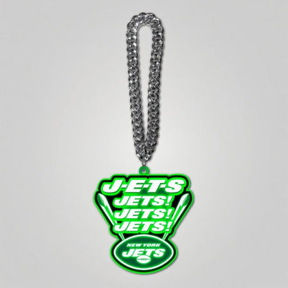 Showing off your passions for American football Led Team logo chains UV printed lighting up sign including necklace Chains for fans