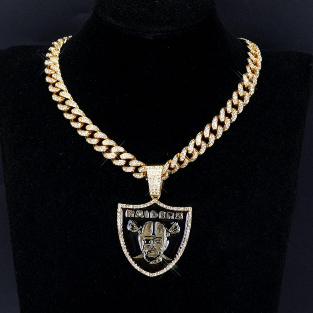 American teams logo specific crystal Diamond effect chains-Golden Chains for fans