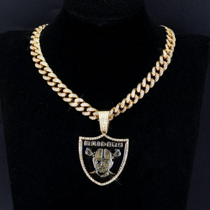 American teams logo specific crystal Diamond effect chains-Golden Chains for fans