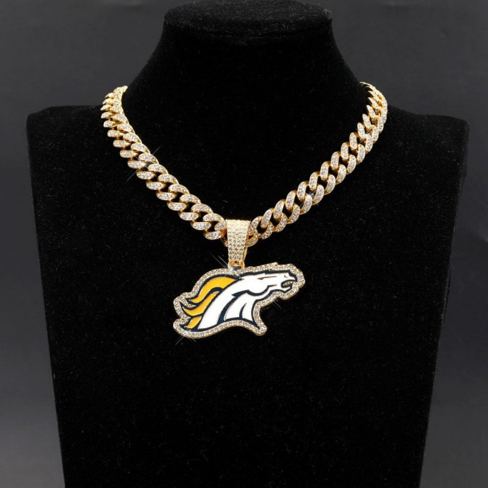 American teams logo specific crystal Diamond effect chains-Golden Chains for fans
