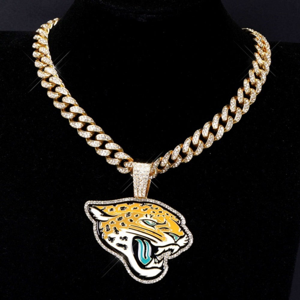 American teams logo specific crystal Diamond effect chains-Golden Chains for fans