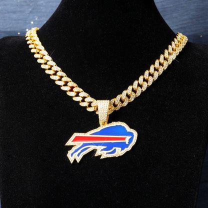 American teams logo specific crystal Diamond effect chains-Golden Chains for fans