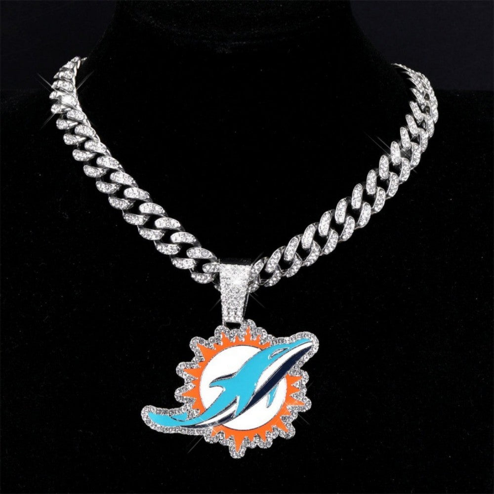 American teams logo specific crystal Diamond effect chains Chains for fans