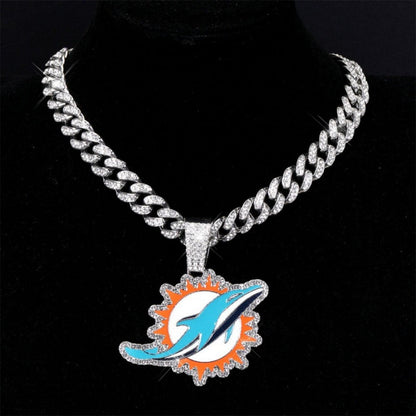 American teams logo specific crystal Diamond effect chains Chains for fans