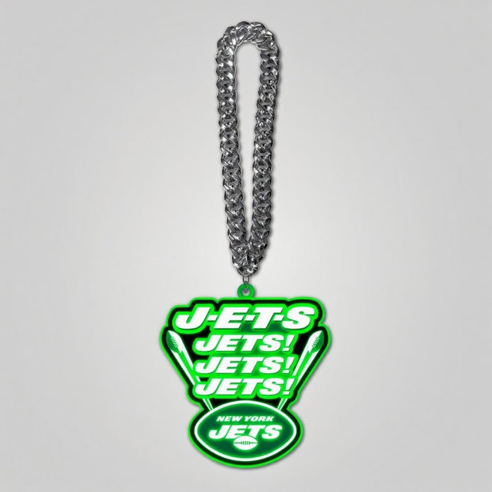 Showing off your passion to American football New York Jets UV logo chains light up sign including necklace Chains for fans