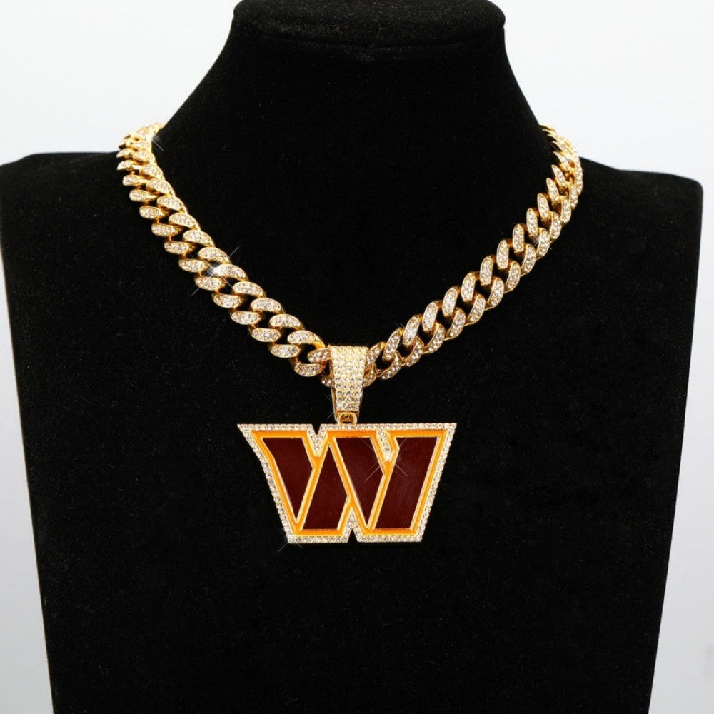American teams logo specific crystal Diamond effect chains-Golden Chains for fans