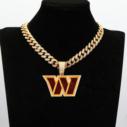 American teams logo specific crystal Diamond effect chains-Golden Chains for fans