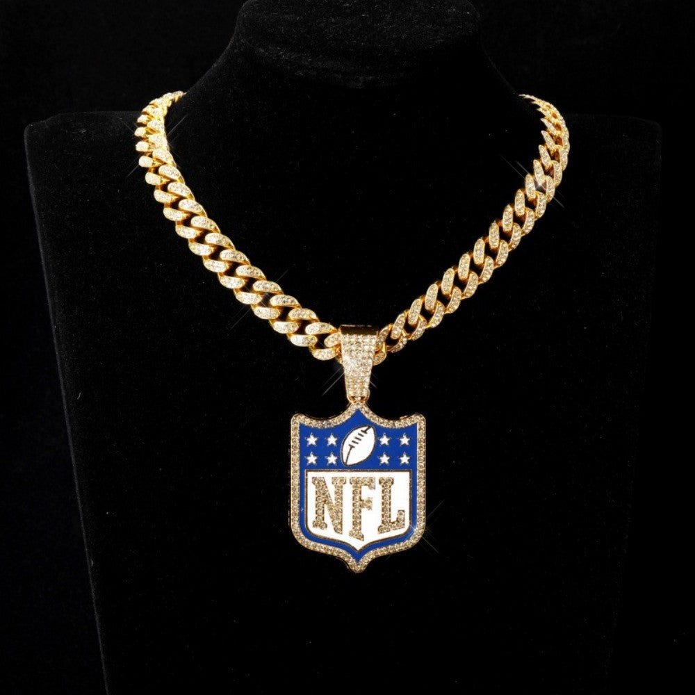 American teams logo specific crystal Diamond effect chains-Golden Chains for fans