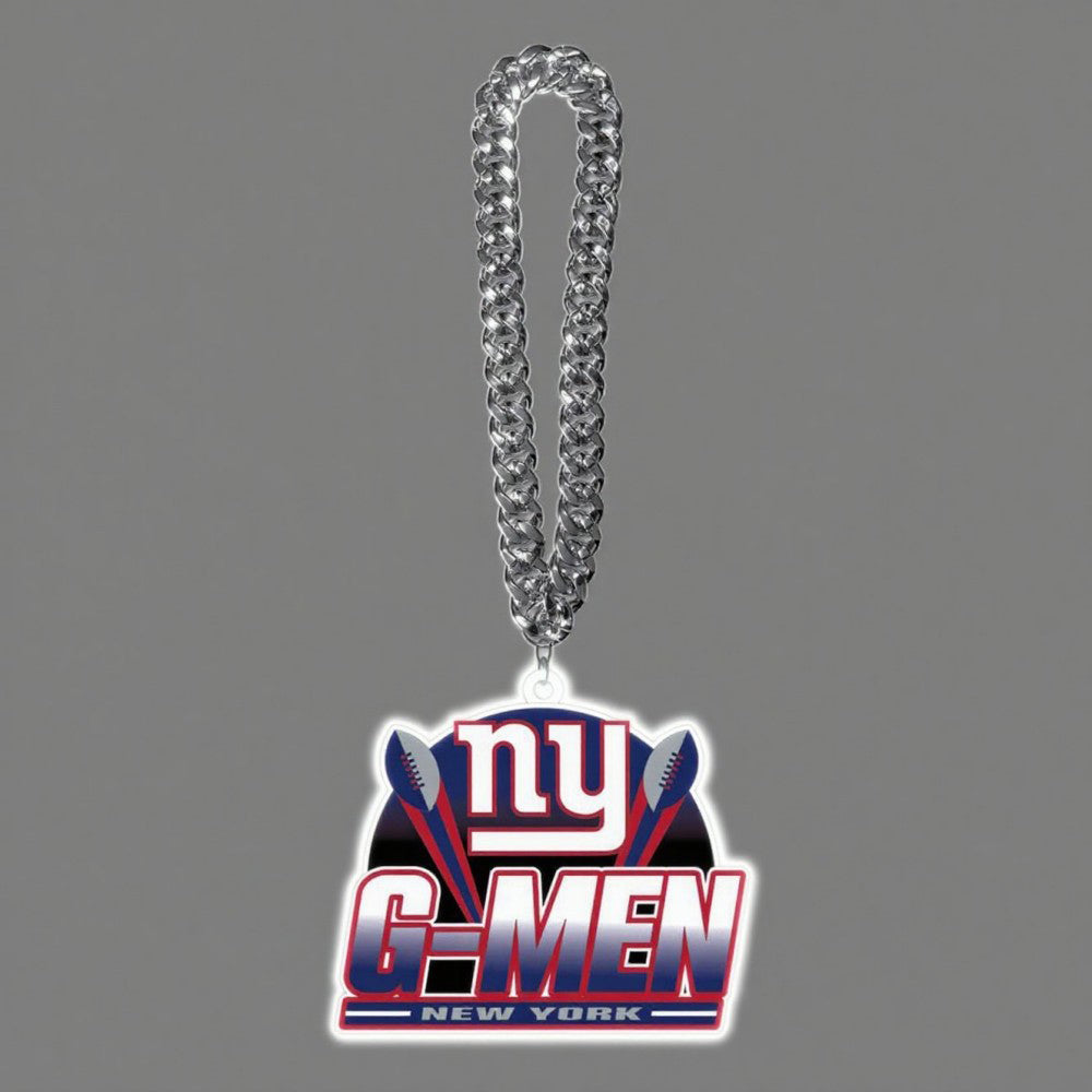 Showing off your passions for American football Led Team logo chains UV printed lighting up sign including necklace Chains for fans