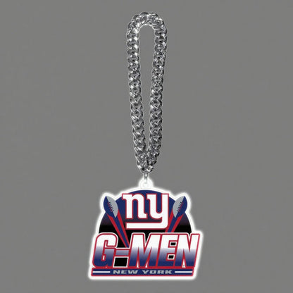 Showing off your passions for American football Led Team logo chains UV printed lighting up sign including necklace Chains for fans