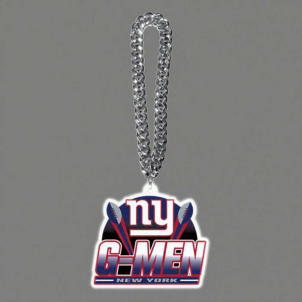 New York Giants logo chains necklace with bold G-MEN design, perfect for American football fans.