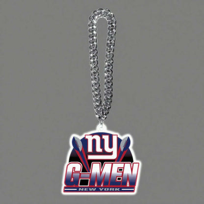 New York Giants logo chains necklace with bold G-MEN design, perfect for American football fans.