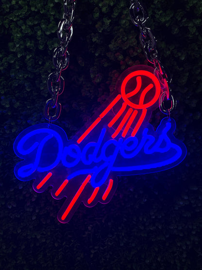 Los Angeles Dodgers baseball logo neon sign