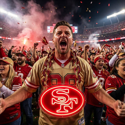 Illuminate Your Passion New Types American football 49ers Neon Light Up Big Logo Chain Chains for fans