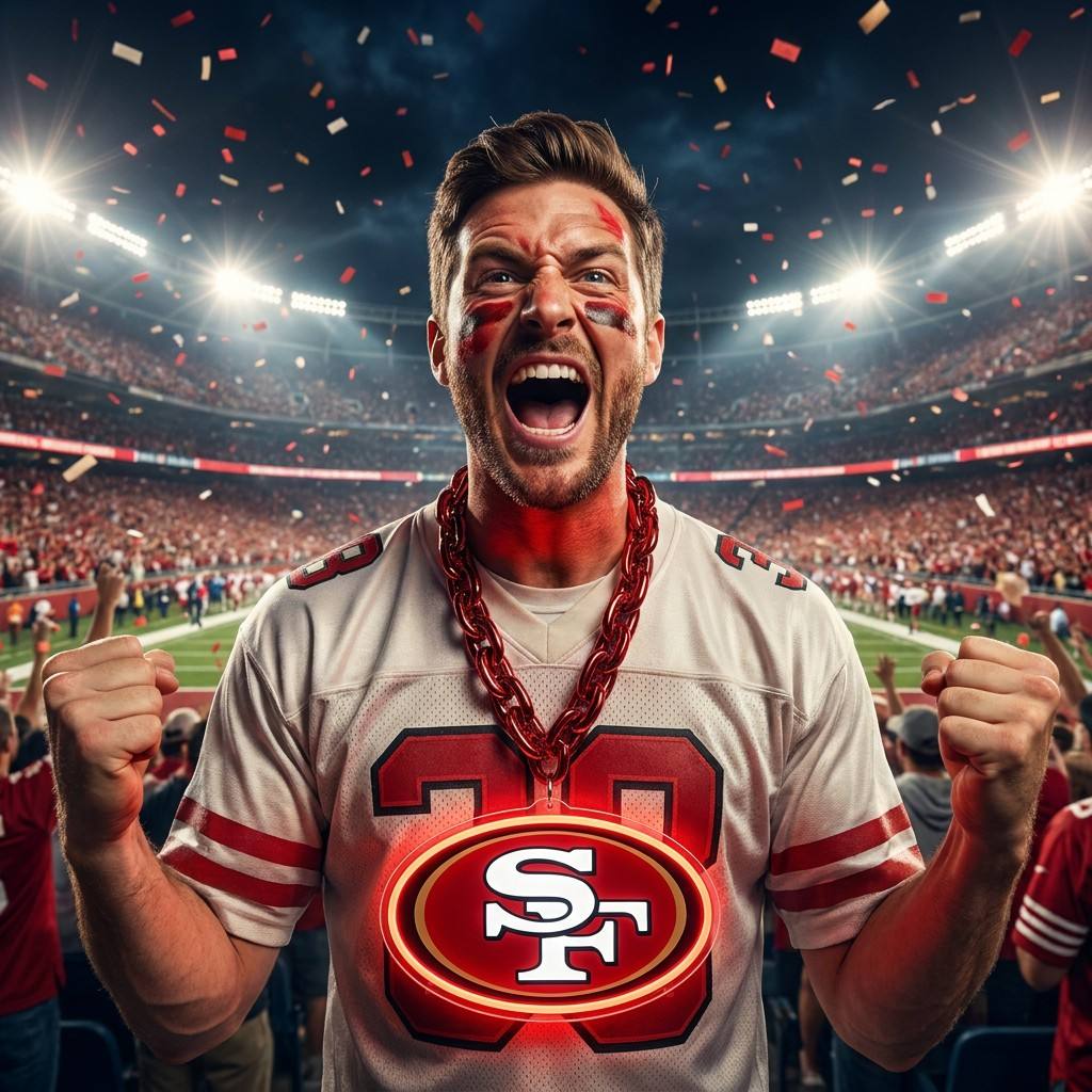 Illuminate Your Passion New Types American football 49ers Neon Light Up Big Logo Chain Chains for fans