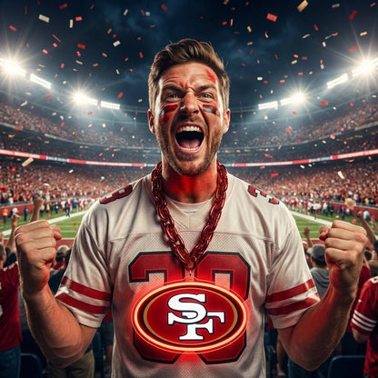 Illuminate Your Passion New Types American football 49ers Neon Light Up Big Logo Chain Chains for fans