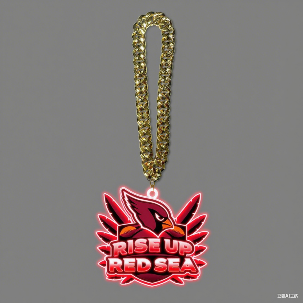 Showing off your passion to American football Arizona Cardinals UV logo chains light up sign including necklace Chains for fans