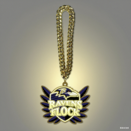 Showing off your passion to American football Baltimore Ravens UV logo chains light up sign including necklace Chains for fans