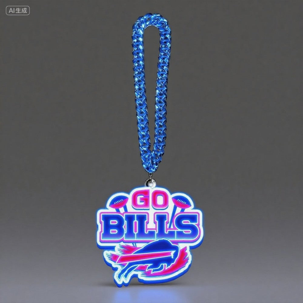 Showing off your passion to American football Buffalo Bills UV logo chains light up sign including necklace Chains for fans