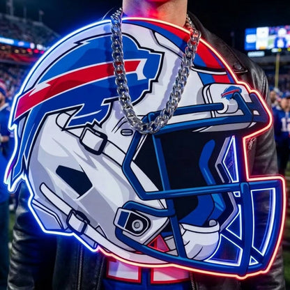 Buffalo Bills 35cm Oversized LED Neon Pendant Sign Big Team Logo Chain Light Duty Acrylic Material Medallion Fan Shop Supply Chains for fans