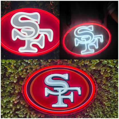 Save 20% NFL team 49ers led neon sign big logo chains bundles for super fans Chains for fans