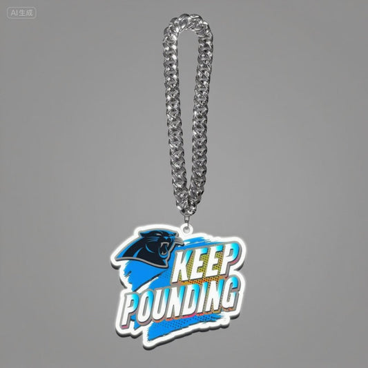 Showing off your passion to American football Carolina Panthers UV logo chains light up sign including necklace（副本） Chains for fans