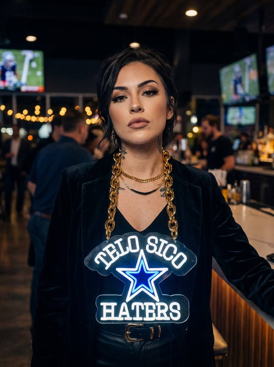 Dallas Cowboys LED Neon Sign Chain Heavy Gold Pendant for NFL Fans Sports Bar Party Decor Chains for fans