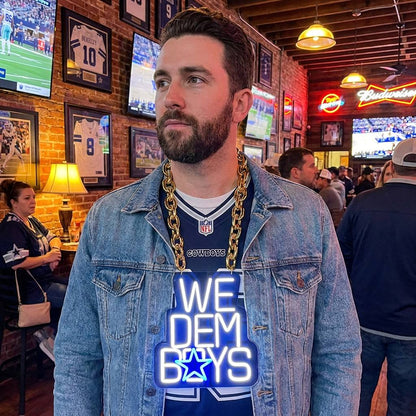 Illuminate Your Passion New Types American football Dallas Cowboys Neon Light Up Big Logo Chain Chains for fans