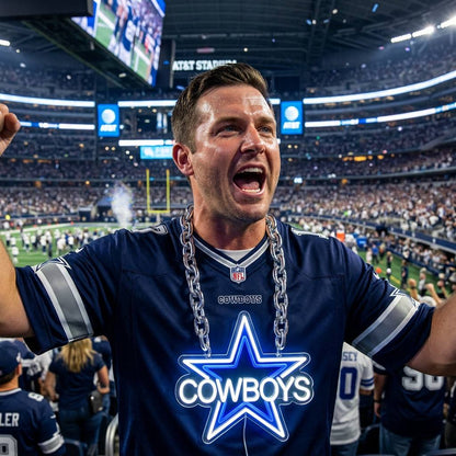 Illuminate Your Passion New Types American football Dallas Cowboys Neon Light Up Big Logo Chain Chains for fans