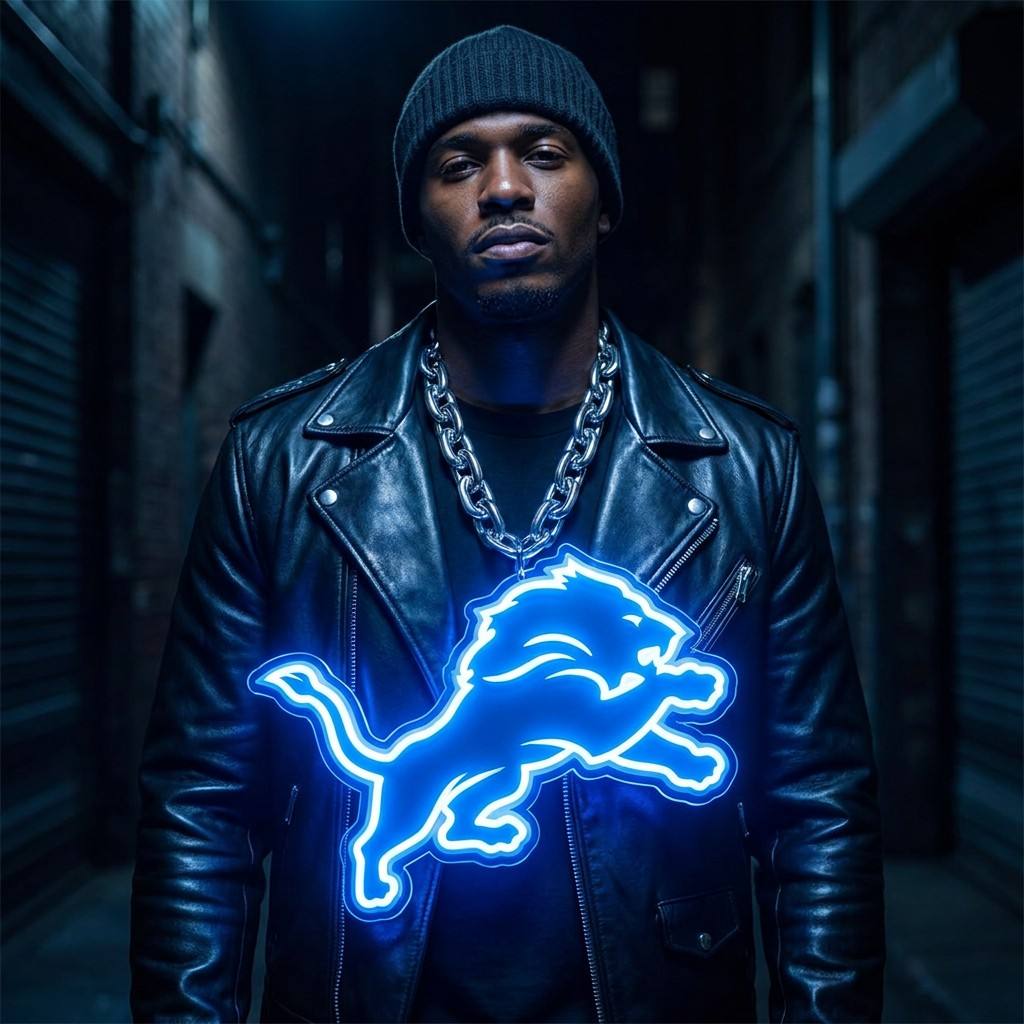 Professional Grade Big Team Detroit Lions Logo Chains for Game Day Fans Chains for fans