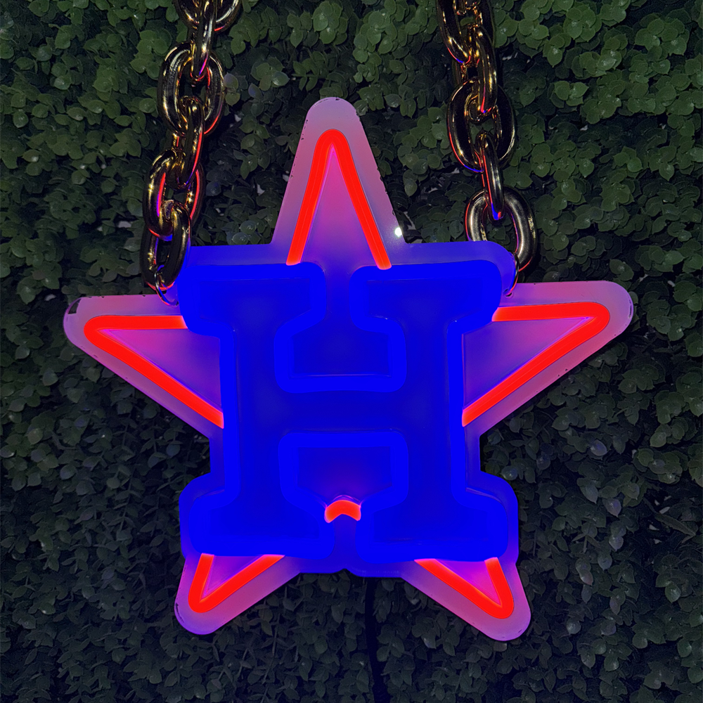 astros red star neon sign chain