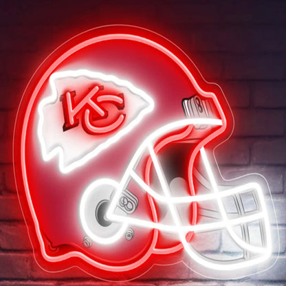 American Football Helmet Led Neon Sign With Necklace Chain Chains for fans