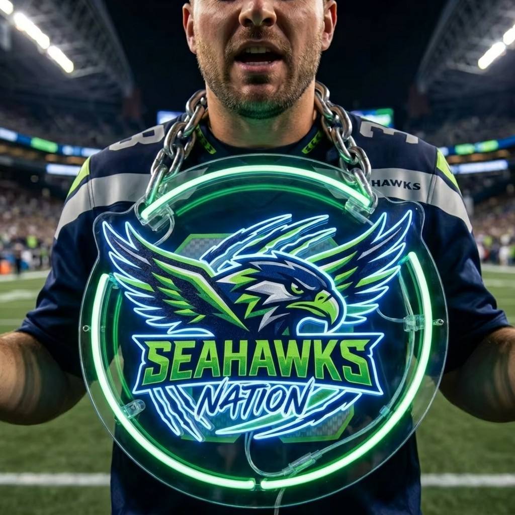 Very popular NFL big chain logo sign neon Chains for fans