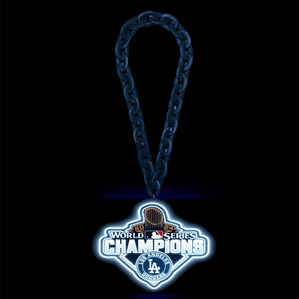 Led big team Los Angeles Dodgers 2025 Back To Back World Series Champions Neon Light Up Big Logo Chain Chains for fans