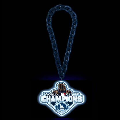 Led big team Los Angeles Dodgers 2025 Back To Back World Series Champions Neon Light Up Big Logo Chain Chains for fans