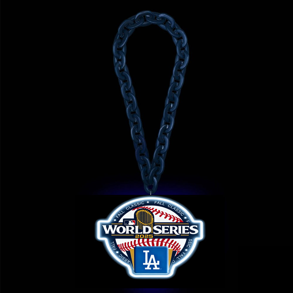 Led big team Los Angeles Dodgers 2025 Back To Back World Series Champions Neon Light Up Big Logo Chain Chains for fans
