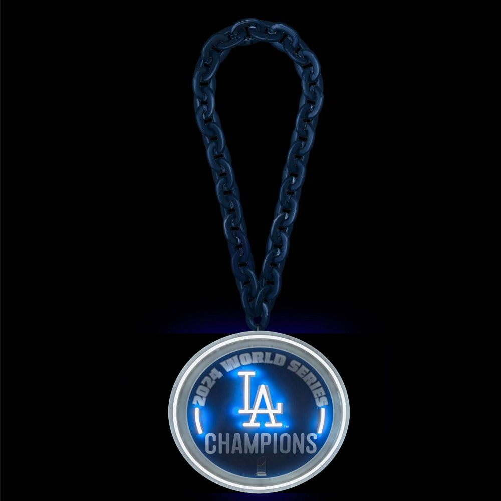 Led big team Los Angeles Dodgers 2025 Back To Back World Series Champions Neon Light Up Big Logo Chain Chains for fans
